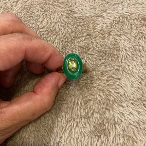 Jade and peridot ring